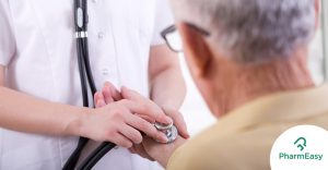 Old man checking blood pressure - High blood pressure in elderly adults