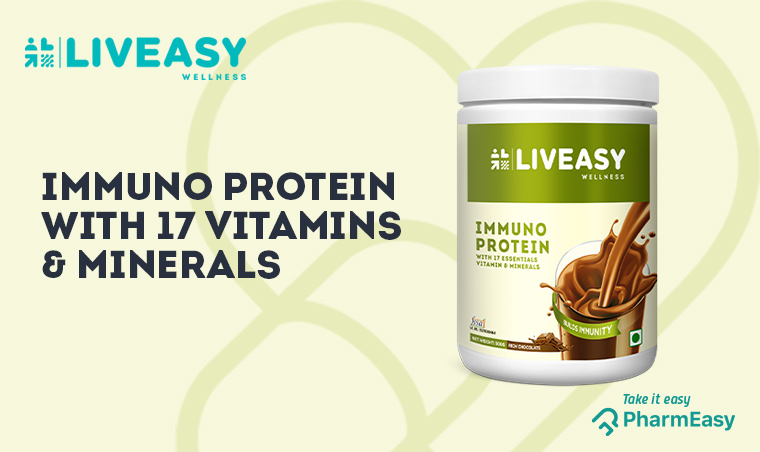 LivEasy Wellness Immuno Protein With Vitamins And Minerals: For Iron-Strong Immunity! - PharmEasy