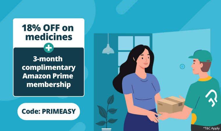 2-IN-ONE Deal: Get 18% OFF On Medicines + FREE  Prime