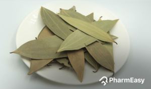 tej patta leaves in a plate