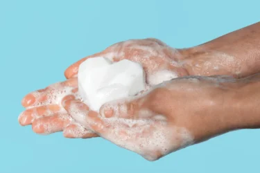 washing hand with soap