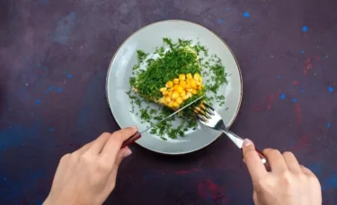 food in small plate