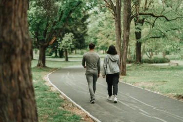couple walking outdoor